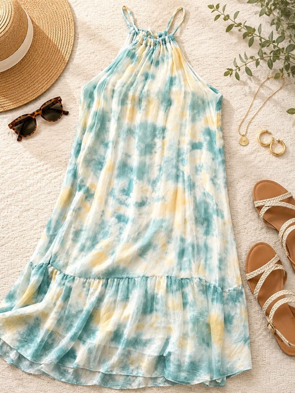 ROSEMARINE Made in Italy Silk Blend Dress | Flowy Feminine Boho Resortwear XL